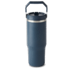 30oz Stainless Steel Top Handle Tumbler - Navy - Image 3