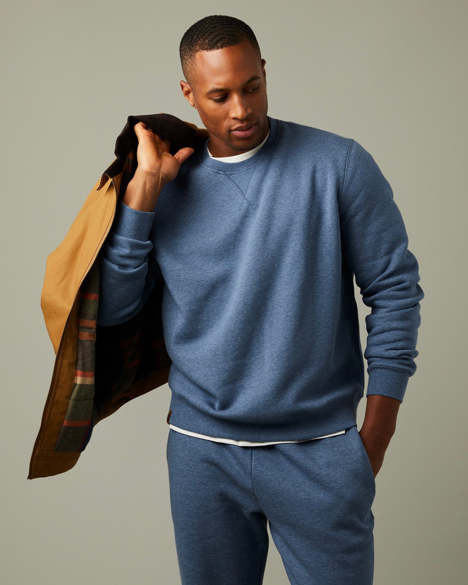 Heather_Denim_Jogger_1115 Tims Unisex Crewneck - Denim Heather - Image 1