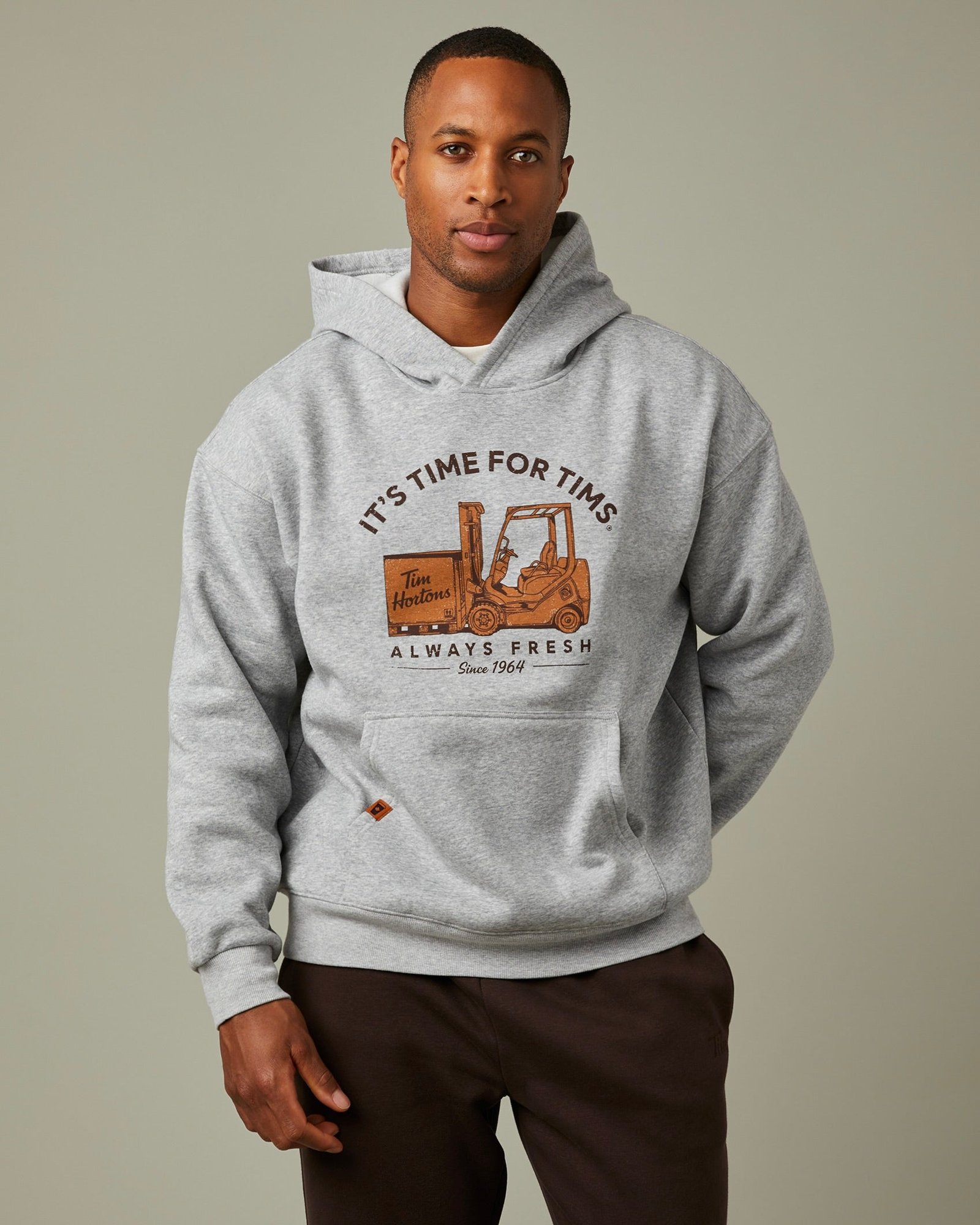 Workwear_Sweatshirt_1725 Tims Unisex Hoodie - Grey Marl - Image 1